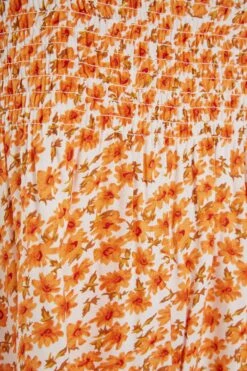 YOURS Curve Orange Floral Shirred Smock Vest Top 9 YOURS Curve Orange Floral Shirred Smock Vest Top -Saga Dresses Shop 5e3e6aab d2e3 4a 131328 S