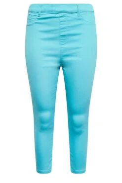 YOURS Curve Aqua Blue Cropped Stretch GRACE Jeggings -Saga Dresses Shop 5e86e5b7 1ce1 4a 144749 X