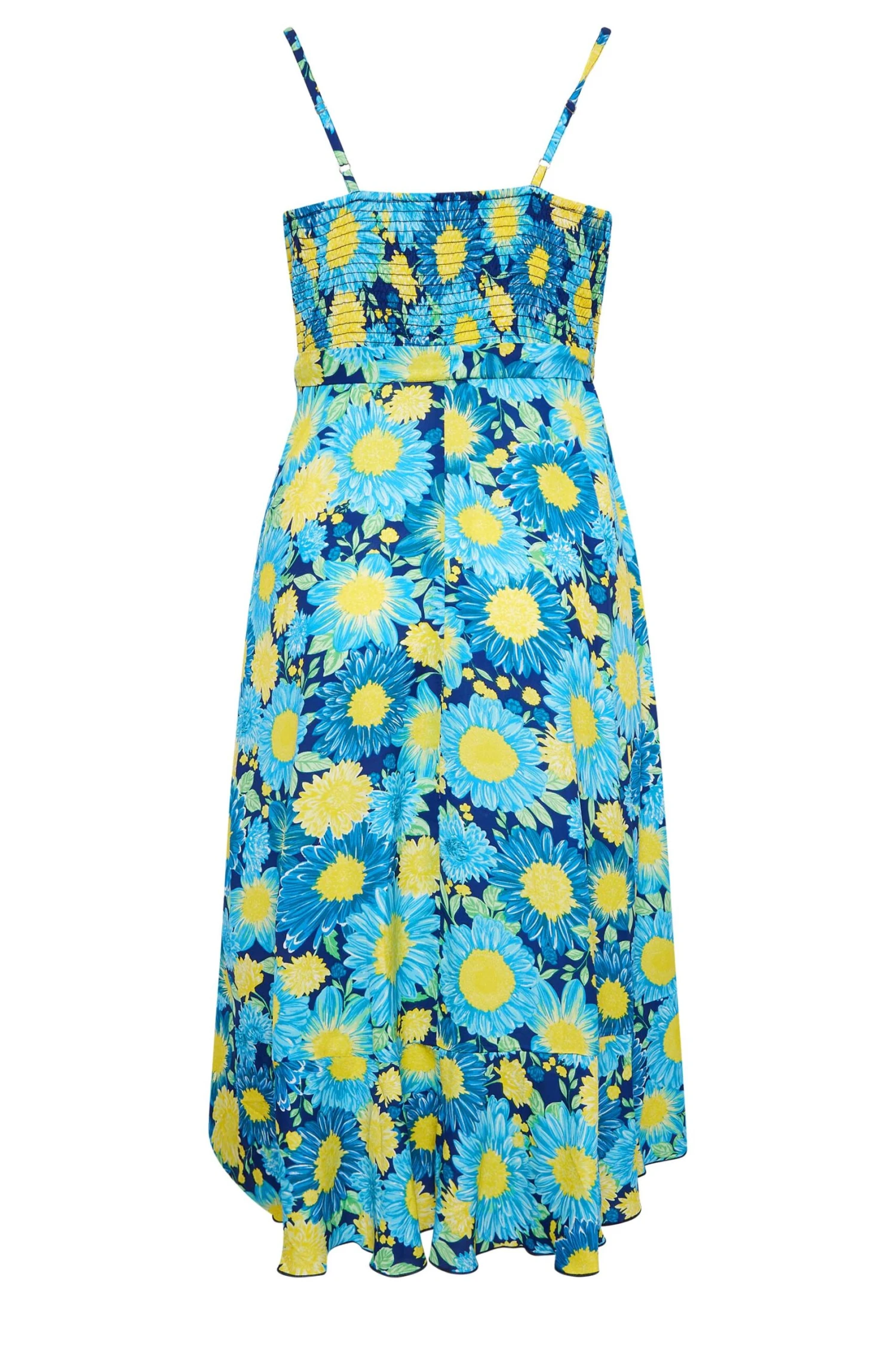 LIMITED COLLECTION Curve Blue Floral Frill Hem Midaxi Dress 6 LIMITED COLLECTION Curve Blue Floral Frill Hem Midaxi Dress - Image 6