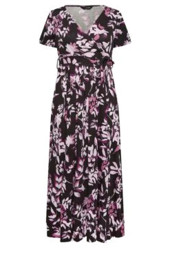 YOURS Curve Black Leaf Print Wrap Maxi Dress 10 YOURS Curve Black Leaf Print Wrap Maxi Dress -Saga Dresses Shop 5f3807c3 5c87 41 137434 X