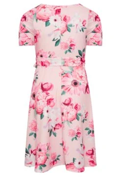 YOURS LONDON Curve Pink Floral Print Skater Dress -Saga Dresses Shop 5fa0f6e7 14b8 46 162215 Y