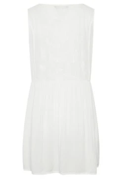 YOURS Curve White Embroidered Peplum Vest Top -Saga Dresses Shop 601cdb2c e0f4 41 131847 Y