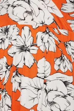 YOURS Curve Orange Floral V-Neck Tiered Wrap Dress 9 YOURS Curve Orange Floral V-Neck Tiered Wrap Dress -Saga Dresses Shop 603a8ed2 d4c5 47 301895 Z