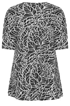 YOURS Curve Black Monochrome Floral Ditsy Top -Saga Dresses Shop 6062d9b5 55f6 46 320979 Y