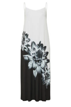 YOURS Curve White Floral Print Colour Block Maxi Dress -Saga Dresses Shop 608abed7 a96a 4e 301028 X
