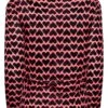 YOURS PETITE Curve Black & Pink Heart Print Square Neck Top