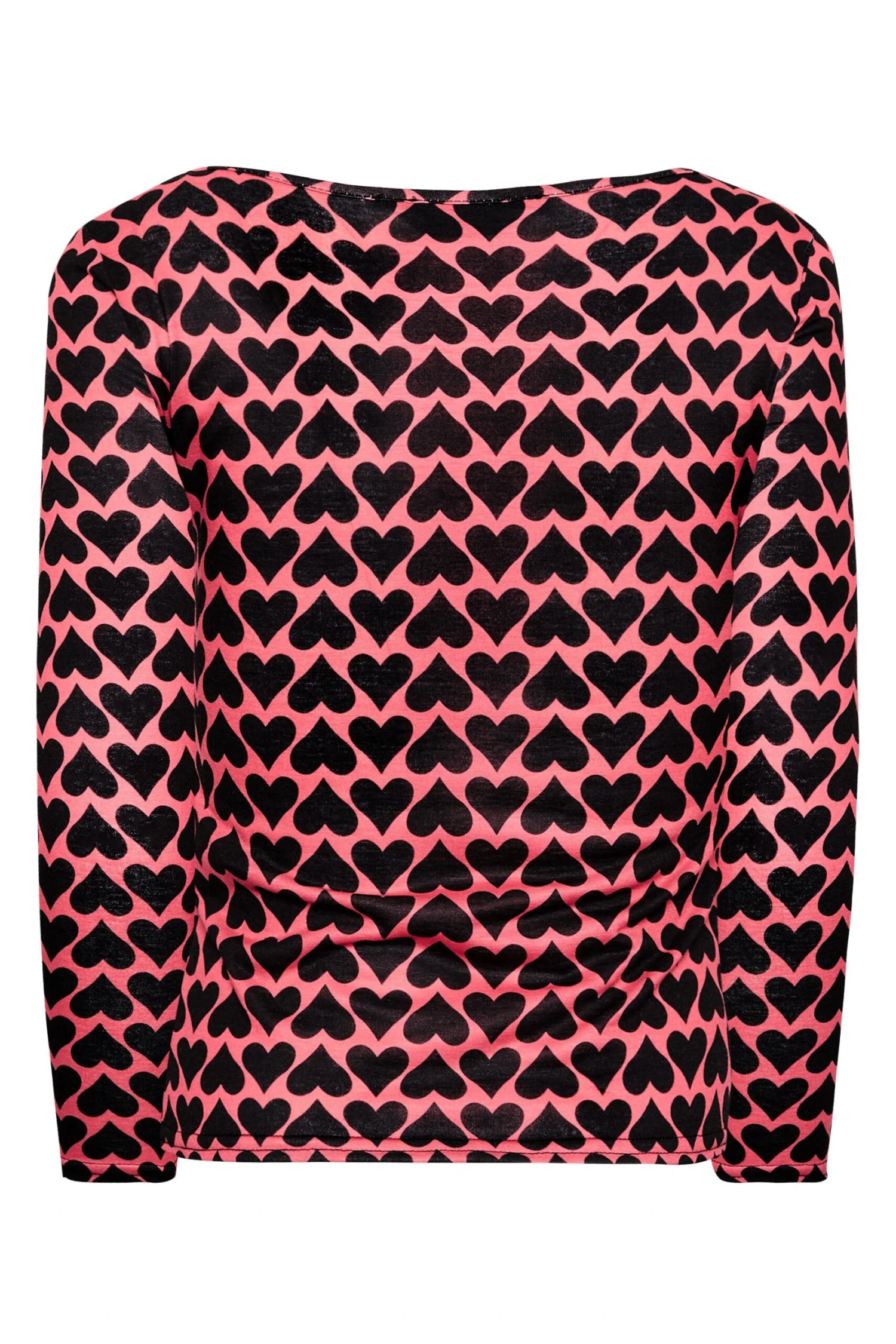 YOURS PETITE Curve Black & Pink Heart Print Square Neck Top 1 YOURS PETITE Curve Black & Pink Heart Print Square Neck Top
