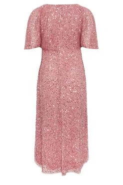 LUXE Curve Pink Hand Embellished Angel Sleeve Maxi Dress 11 LUXE Curve Pink Hand Embellished Angel Sleeve Maxi Dress -Saga Dresses Shop 60e3f038 e1df 40 161992 Y