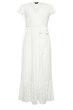 YOURS Curve White Broderie Anglaise Maxi Dress -Saga Dresses Shop 610d62f7 31f5 44 137538 X
