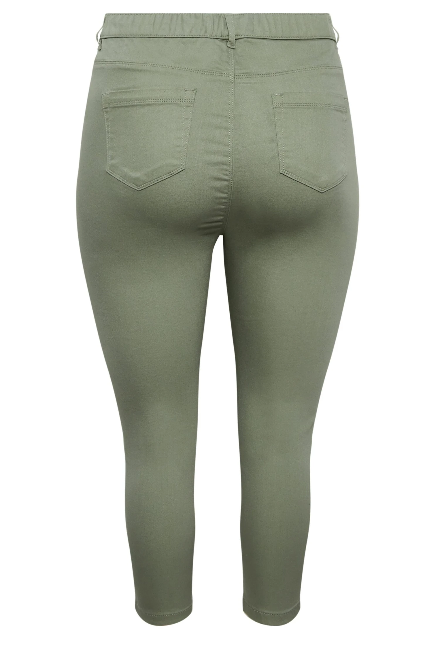 YOURS Curve Sage Green Cropped Stretch GRACE Jeggings 4 YOURS Curve Sage Green Cropped Stretch GRACE Jeggings - Image 4