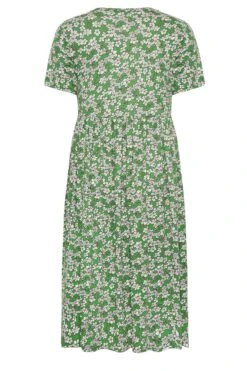 YOURS Curve Green Floral Smock Dress -Saga Dresses Shop 61a3bc37 f84f 4e 302229 Y