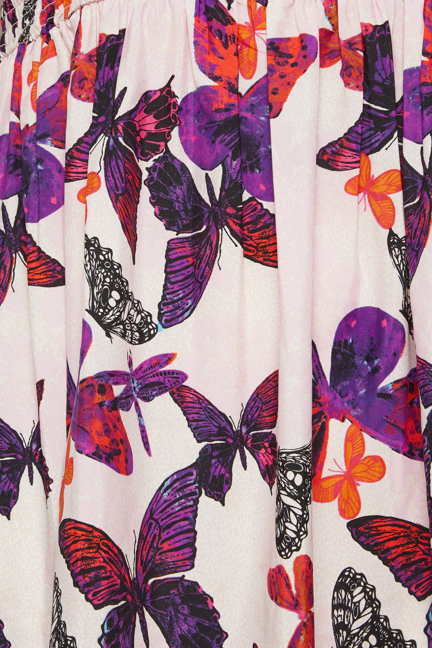 YOURS Curve Light Pink Butterfly Print Shirred Midaxi Dress 4 YOURS Curve Light Pink Butterfly Print Shirred Midaxi Dress - Image 4