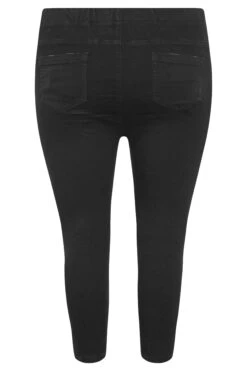 YOURS FOR GOOD Curve Black Extreme Ripped Stretch Cropped JENNY Jeggings -Saga Dresses Shop 6207d83c b28b 41 144368 BK