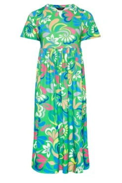 YOURS Curve Green Abstract Print Smock Dress 10 YOURS Curve Green Abstract Print Smock Dress -Saga Dresses Shop 6230d723 f082 49 137388 X