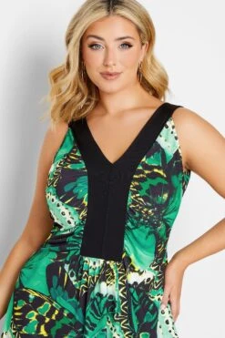 YOURS LONDON Curve Green Butterfly Print Maxi Dress -Saga Dresses Shop 62ebcf18 9c39 40 162185 D