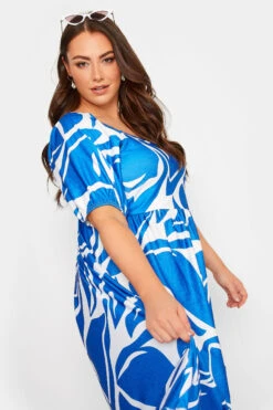 YOURS Curve Blue Swirl Print Maxi Dress -Saga Dresses Shop 634f8a89 690b 49 137546 D