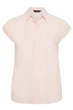 YOURS Curve Light Pink Collared Shirt -Saga Dresses Shop 6463d835 b658 4d 174295 X