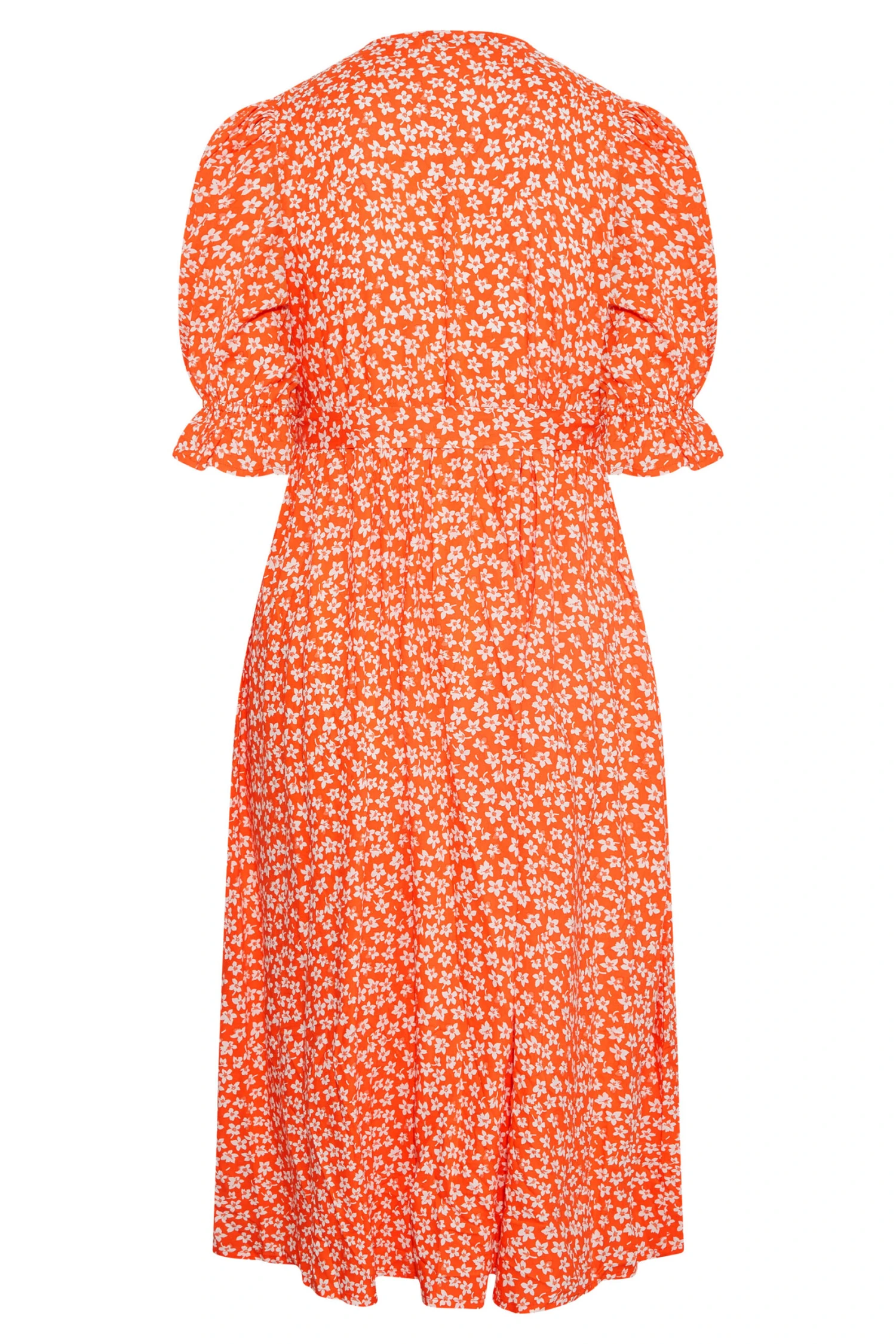 LIMITED COLLECTION Curve Orange Ditsy Wrap Dress 6 LIMITED COLLECTION Curve Orange Ditsy Wrap Dress - Image 6