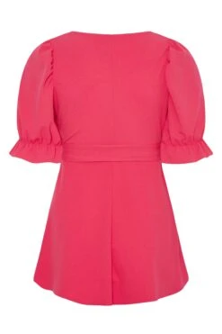 YOURS LONDON Curve Hot Pink Sweetheart Peplum Top -Saga Dresses Shop 653d028e 01e9 4e 161437. Yjpg