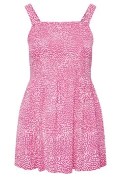 YOURS Curve Pink Animal Print Crinkle Vest Top -Saga Dresses Shop 6667325d ea74 40 131930 X
