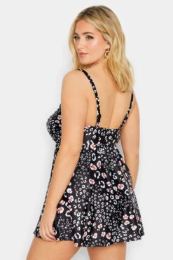 YOURS Curve Black Animal Print Buckle Tankini Top -Saga Dresses Shop 669c9bb5 b846 44 150283 D