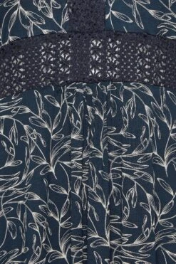 YOURS Curve Navy Blue Leaf Print Lace Detail Dress 9 YOURS Curve Navy Blue Leaf Print Lace Detail Dress -Saga Dresses Shop 66ce2659 1e90 48 302046 Z