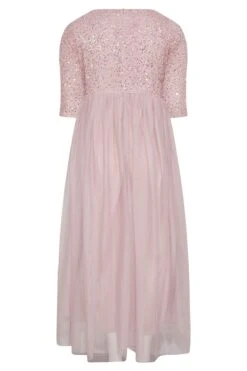 LUXE Curve Pink Sequin Hand Embellished Maxi Dress 11 LUXE Curve Pink Sequin Hand Embellished Maxi Dress -Saga Dresses Shop 67eab7a8 ff37 49 161157 BK