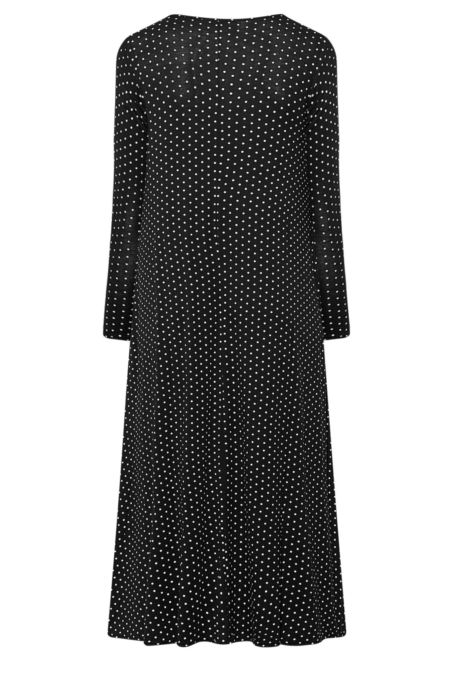 LIMITED COLLECTION Curve Black Polka Dot Pleat Front Dress 6 LIMITED COLLECTION Curve Black Polka Dot Pleat Front Dress - Image 6