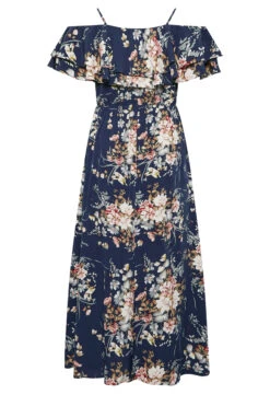 YOURS LONDON Curve Navy Blue Floral Ruffle Bardot Maxi Dress 11 YOURS LONDON Curve Navy Blue Floral Ruffle Bardot Maxi Dress -Saga Dresses Shop 69b6156e 9bab 48 161955 Y