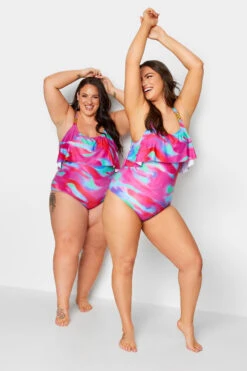 YOURS Curve Pink Swirl Print Frill Chain Tummy Control Swimsuit 16 YOURS Curve Pink Swirl Print Frill Chain Tummy Control Swimsuit -Saga Dresses Shop 6a2d9cce d1f5 48 150310 G