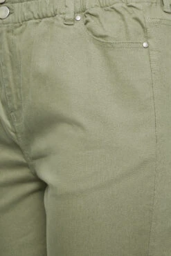 YOURS Curve Khaki Green Stretch Elasticated Waist MOM Jeans -Saga Dresses Shop 6ab3fb86 b43e 4d 143246 Z