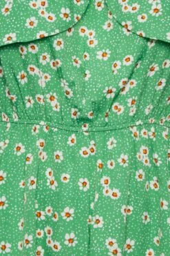 LIMITED COLLECTION Curve Green Floral Frill Cold Shoulder Top -Saga Dresses Shop 6ba0a636 bc35 44 215516 Z