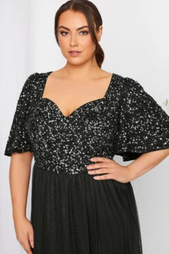 LUXE Curve Black Sequin Sweetheart Ruffle Maxi Dress 8 LUXE Curve Black Sequin Sweetheart Ruffle Maxi Dress -Saga Dresses Shop 6ba3a5bc 0ff7 46 161991 D