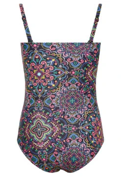 YOURS Curve Black Aztec Print Shirred Tummy Control Swimsuit -Saga Dresses Shop 6c3051b1 7d71 43 150281 Y