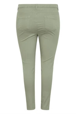 YOURS FOR GOOD Curve Khaki Green Stretch GRACE Jeggings -Saga Dresses Shop 6c3b82c3 e1f3 48 142897 BK