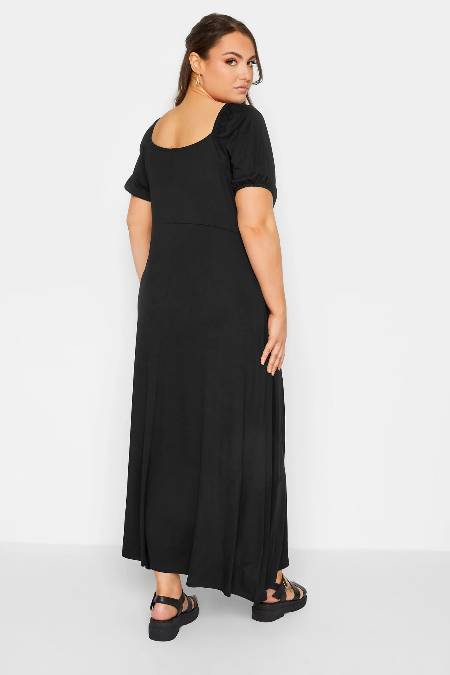LIMITED COLLECTION Curve Black Wrap Maxi Dress 2 LIMITED COLLECTION Curve Black Wrap Maxi Dress - Image 2