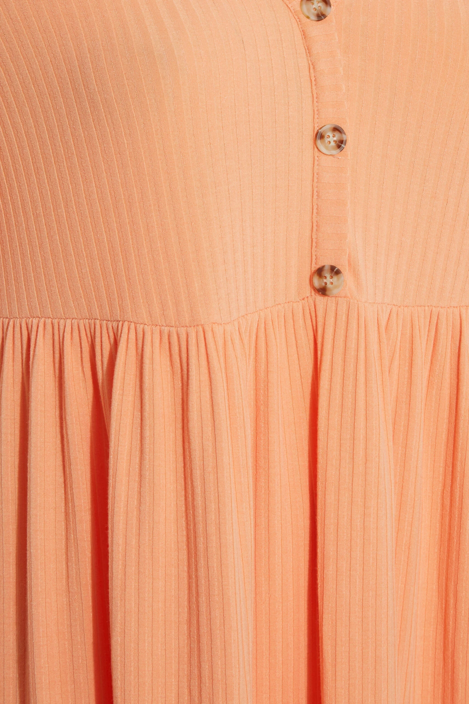 LIMITED COLLECTION Curve Light Orange Ribbed Peplum Midi Dress 4 LIMITED COLLECTION Curve Light Orange Ribbed Peplum Midi Dress - Image 4