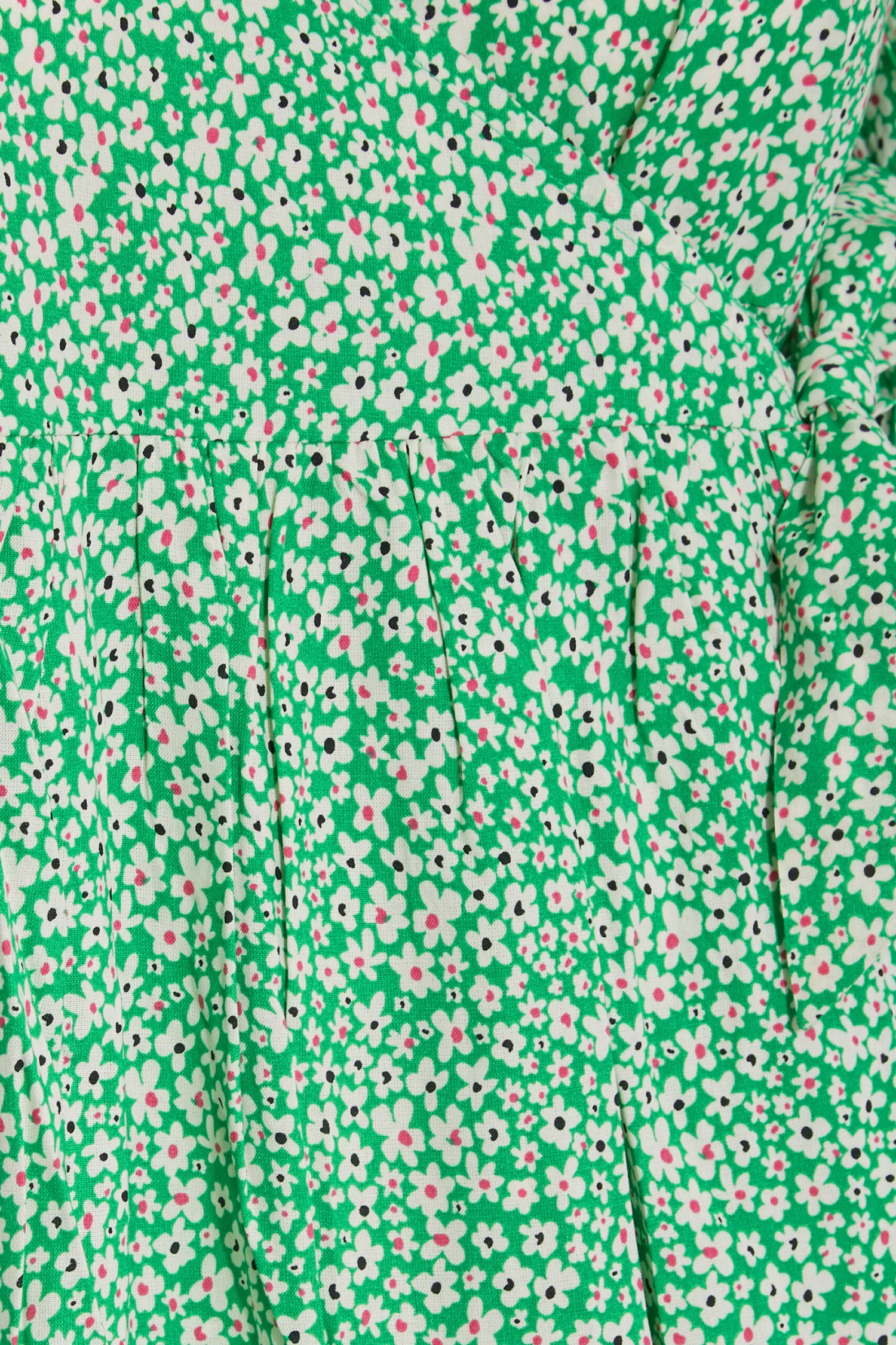 LIMITED COLLECTION Curve Green Ditsy Wrap Dress 4 LIMITED COLLECTION Curve Green Ditsy Wrap Dress - Image 4