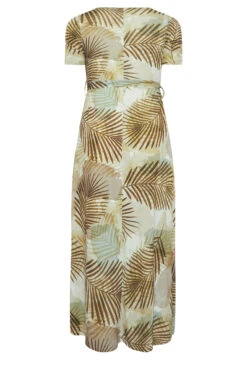 YOURS Curve Brown Tropical Leaf Print Wrap Dress -Saga Dresses Shop 6d7a40c3 d799 49 301987 Y