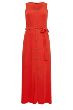 YOURS Curve Red Button Through Sleeveless Maxi Dress -Saga Dresses Shop 6d7d28c4 b285 4b 137556 X