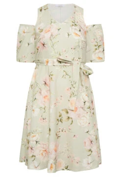 YOURS LONDON Curve Sage Green Floral Cold Shoulder Skater Dress 10 YOURS LONDON Curve Sage Green Floral Cold Shoulder Skater Dress -Saga Dresses Shop 6e3cfed2 2e64 47 162149 X