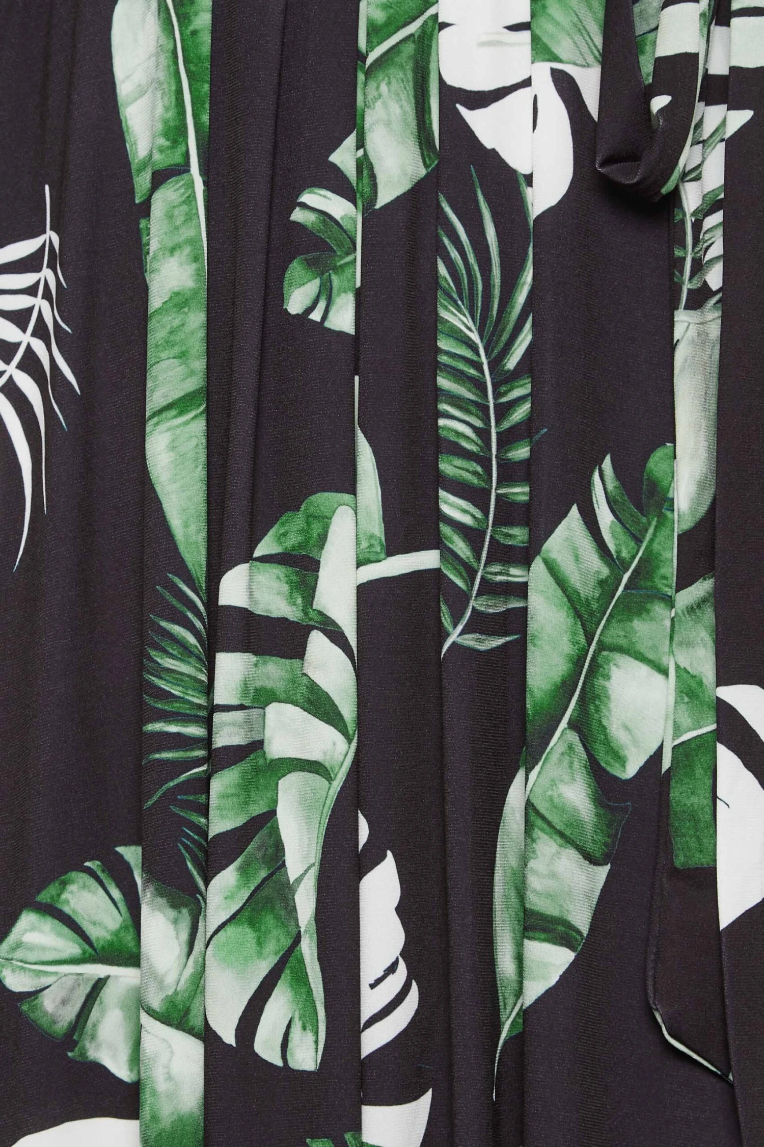 YOURS Curve Black Leaf Print Wrap Front Midaxi Dress 4 YOURS Curve Black Leaf Print Wrap Front Midaxi Dress - Image 4