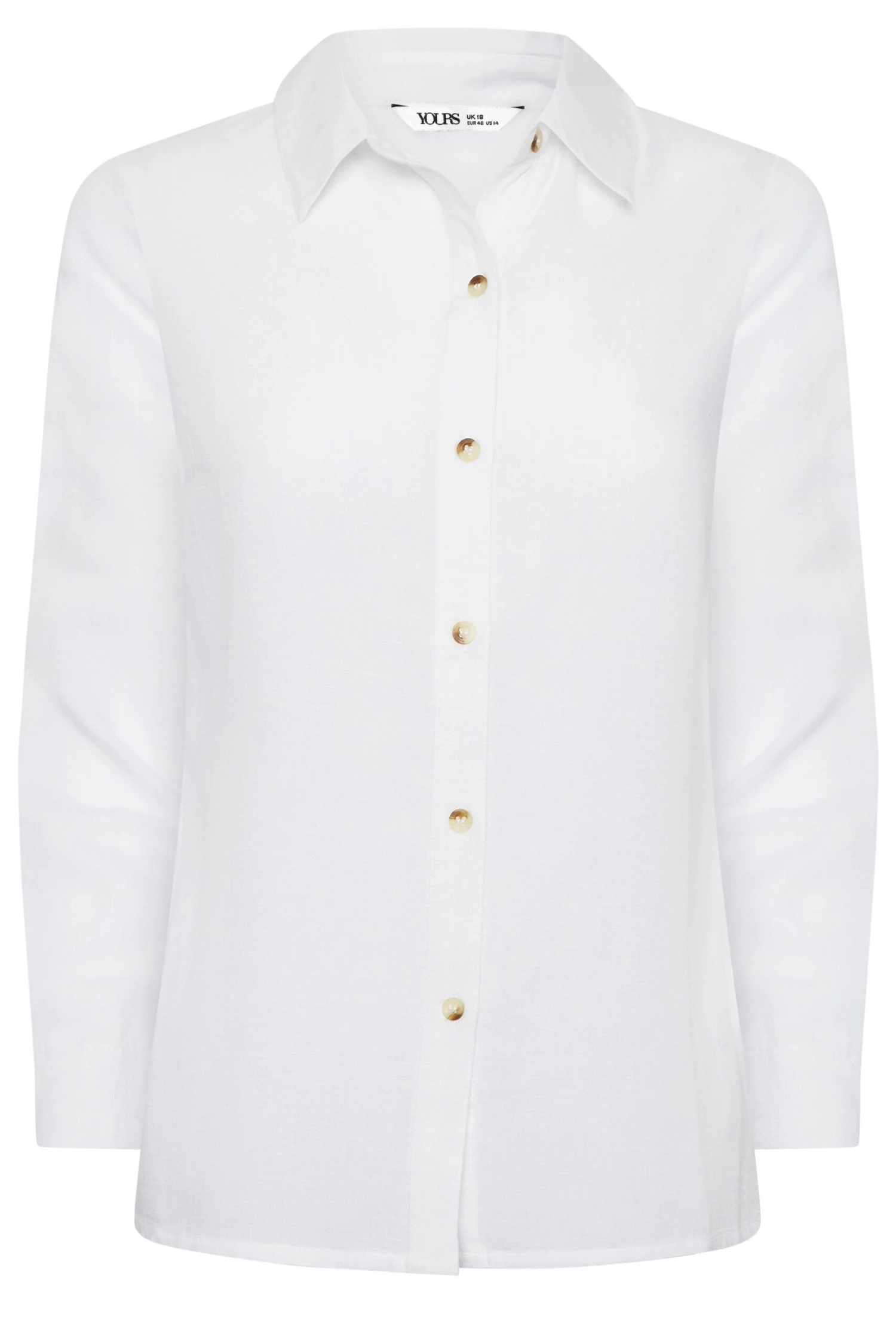 YOURS PETITE Curve White Linen Blend Shirt 5 YOURS PETITE Curve White Linen Blend Shirt - Image 5