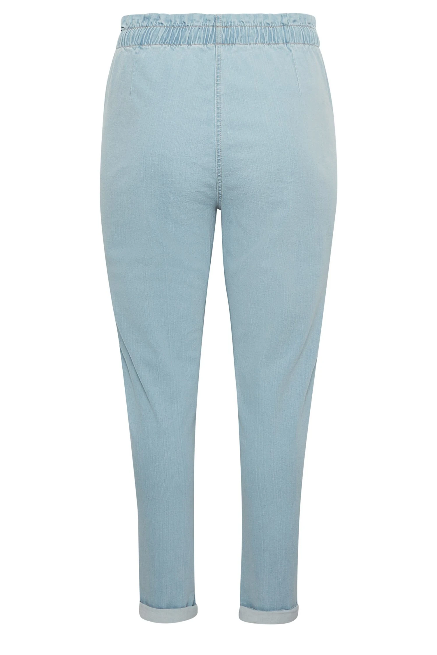 YOURS Curve Light Blue Paperbag Waist Stretch MOM Jeans 4 YOURS Curve Light Blue Paperbag Waist Stretch MOM Jeans - Image 4
