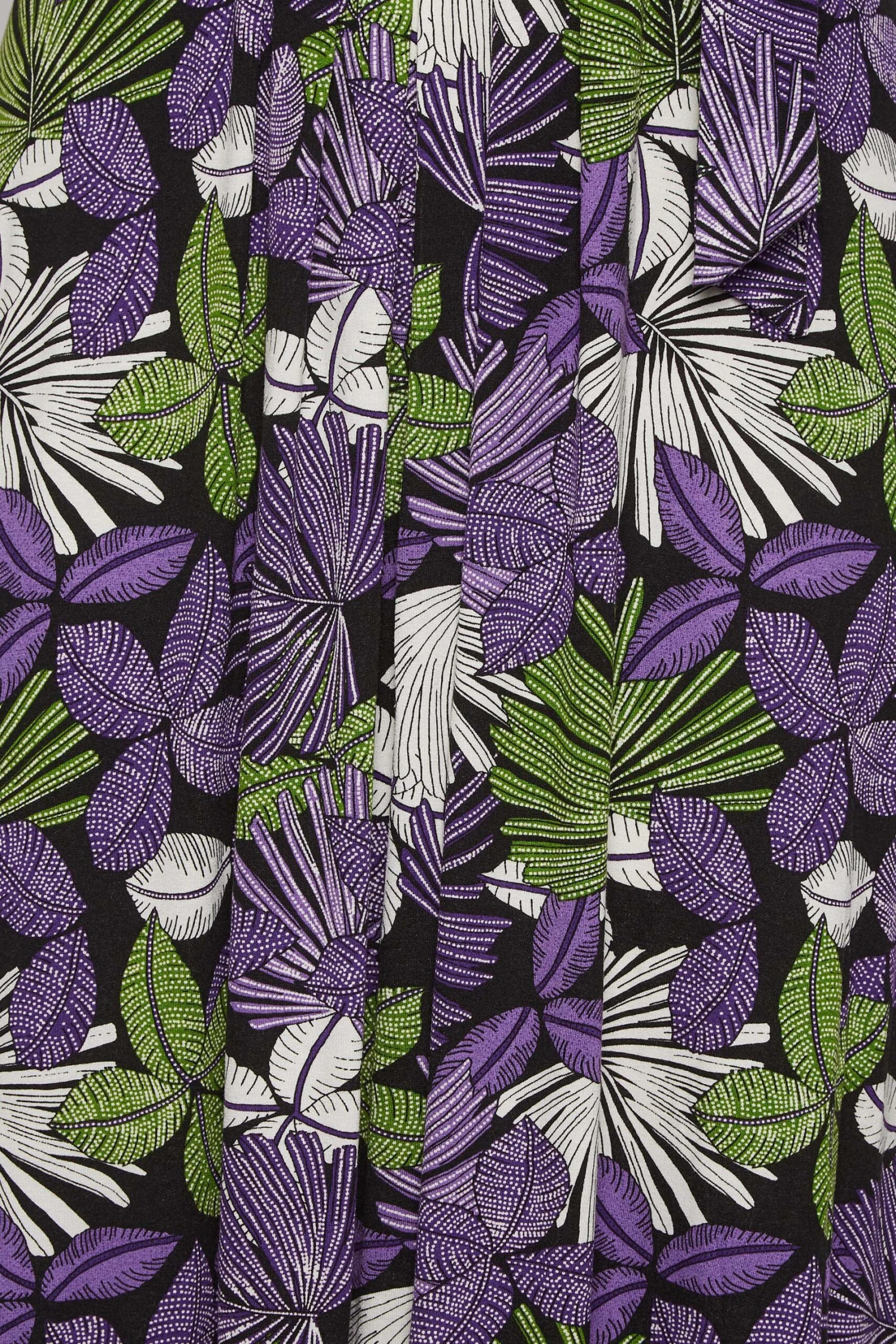 YOURS Curve Purple & Green Leaf Print Maxi Dress 4 YOURS Curve Purple & Green Leaf Print Maxi Dress - Image 4