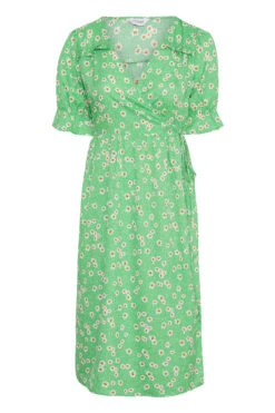YOURS Curve Green Daisy Print Frill Sleeve Wrap Dress 11 YOURS Curve Green Daisy Print Frill Sleeve Wrap Dress -Saga Dresses Shop 73193a86 d7f9 48 137159 X