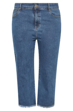 YOURS Curve Blue Stretch Wide Leg Cropped Jeans -Saga Dresses Shop 73f52cb8 ef7a 4f 142917 F