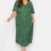 YOURS Curve Green Daisy Print Smock Dress