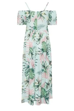 YOURS LONDON Curve Blue Tropical Print Maxi Dress -Saga Dresses Shop 747ba2cc eca5 4c 162205 Y