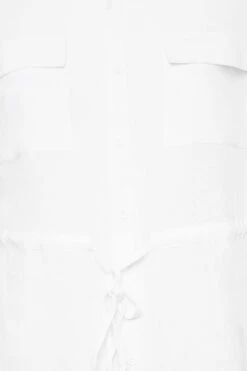 YOURS Curve White Utility Tunic Linen Look Shirt -Saga Dresses Shop 74962c6b dff5 4f 131748 Z